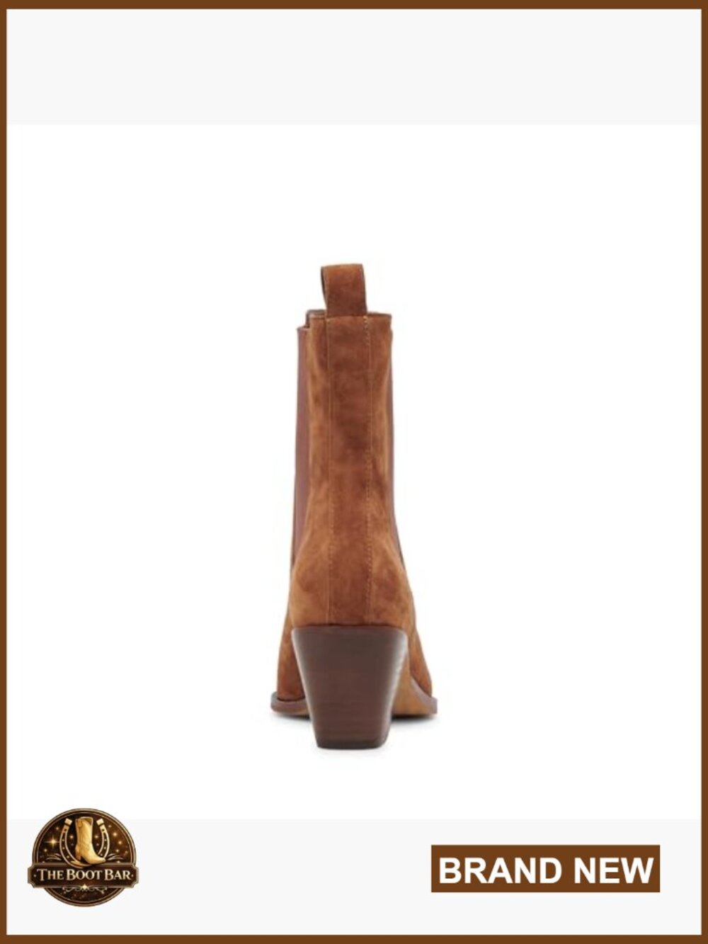 Waterproof Suede Ankle Booties with Block Heel - Pointed Toe Pull-On - Picture 3 of 7
